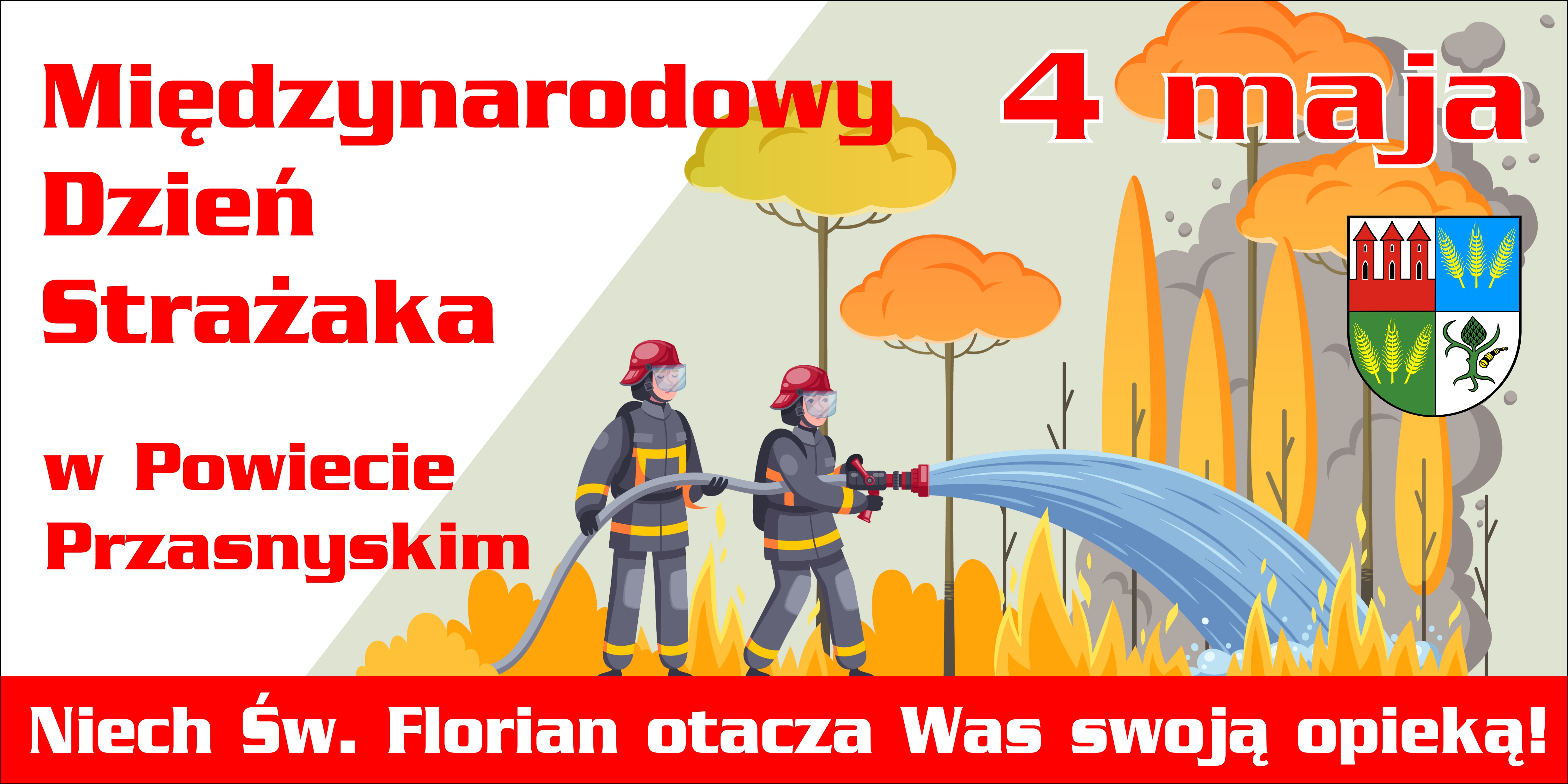 Międzynarodowy Dzień Strażaka w Powiecie Przasnyskim - grafika promocyjna